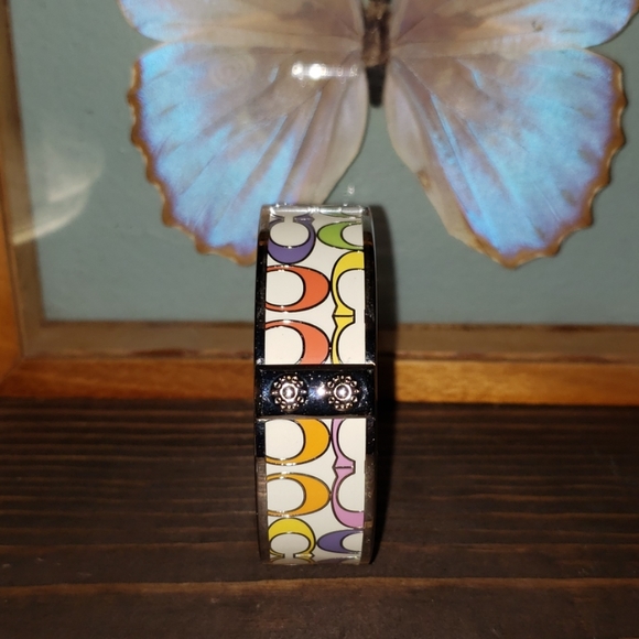 New Coach Multicolored Signature C Bangle Bracelet - Picture 6 of 8